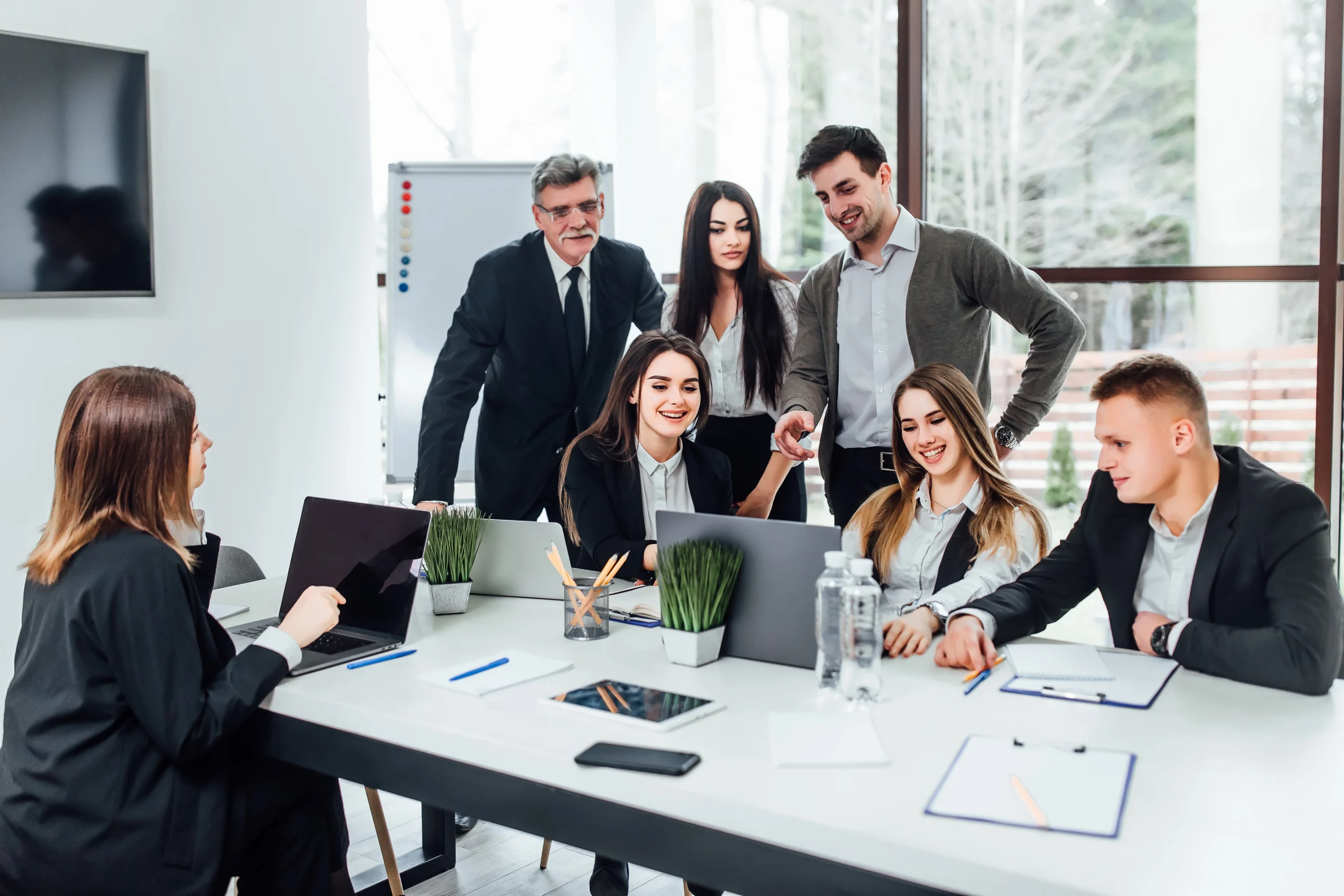 staff-meeting-group-young-modern-people-smart-casual-wear-discussing-something-while-working-creative-office-business-time staff-meeting-group-young-modern-people-smart-casual-wear-discussing-something-while-working-creative-office-business-time